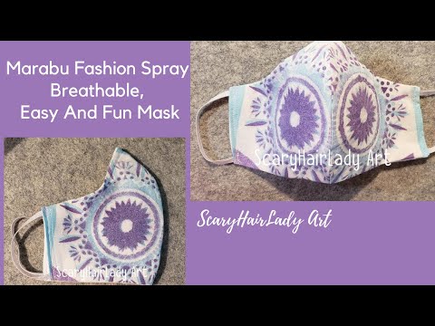 #91  Easy Breathable creative Art Mask with Marabu Fashion Fabric Spray with Stencil sewing tutorial