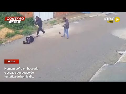 Vídeo: Homem sofre emboscada e escapa por pouco de tentativa de homicídio.