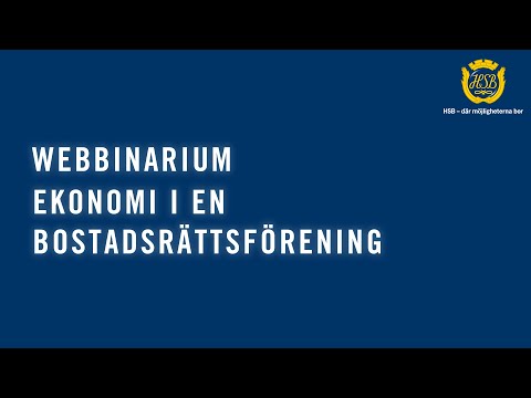 Ekonomi i en bostadsrättsförening (WEBBINARIUM)