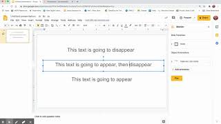Google Slides Animations: Objects Fade In or Out ("Appear"/"Disappear")