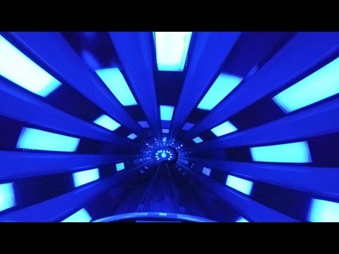 On-ride point of view of Space Mountain