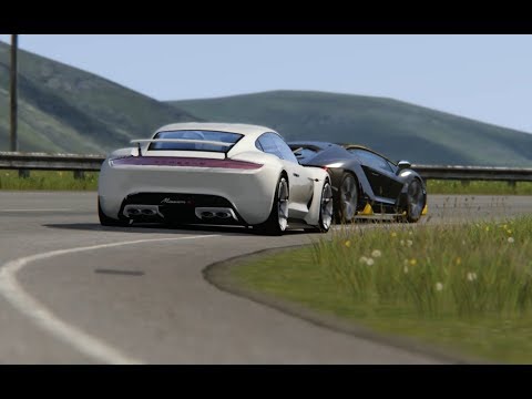 Battle Porsche Mission R vs Lamborghini Centenario at Highlands