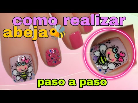 Como realizar Abejita 🐝 en tus Uñas /PASO A PASO/Bee design Nails. 😍