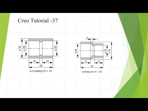 Creo parametric tutorials for beginners|creo|proE|tutorial-10 -Creating Pipe Caupling |