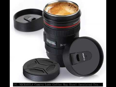 Black Camera Lens Mug with Stainless Steel Travel Thermos Camera Lens Coffee Tea Cup Mug Coffee Cup