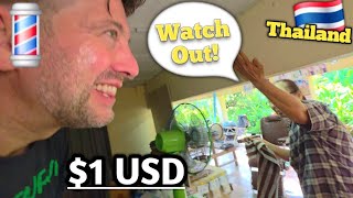 💈Jungle Cut ✂️🌴 $1 Wild Hidden-Under-the-House Thai Barber Experience (Haircut, Shave, Eyebrow) 🇹🇭