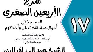 17 - شرح الأربعين الصغرى للبيهقي الباب 15في المواظبة على ذكر الله عز وجل .....الشيخ عبد الرزاق البدر image