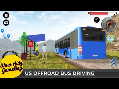 US Offroad Bus Driving Simulator 2018 | Red, Blue Bus Driving Mountain Road - Android GamePlay