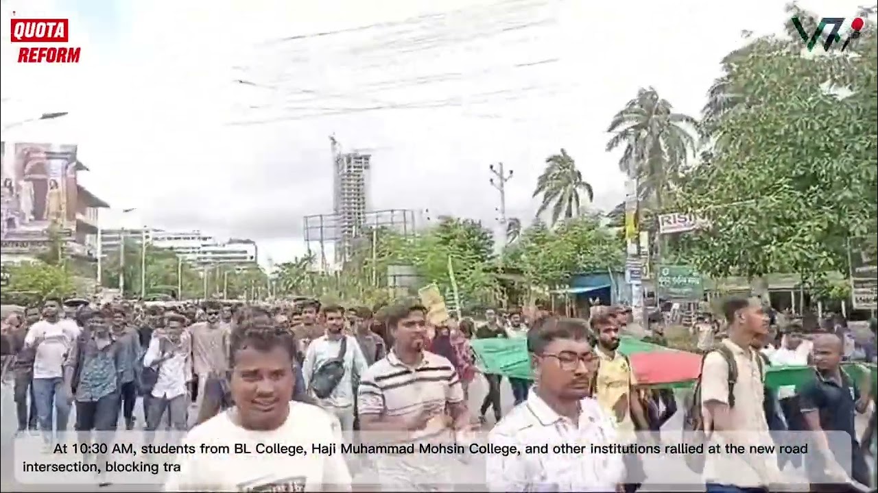 Students Protest Attacks on Quota Reform Movement in Khulna