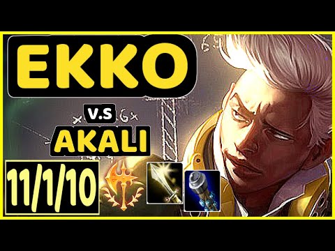 GODBRO (EKKO) vs AKALI - 11/1/10 KDA MID GAMEPLAY - EUW Ranked GRANDMASTER