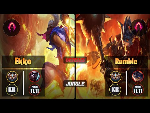 Challenger EKKO [Dark Harvest] (Jungle) VS  RUMBLE - Challenger KR Patch 11.11