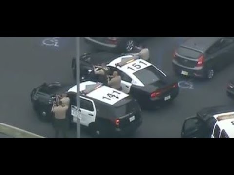 2017 LA High speed police chase Long Beach to Monterrey Park Suspect with AK47