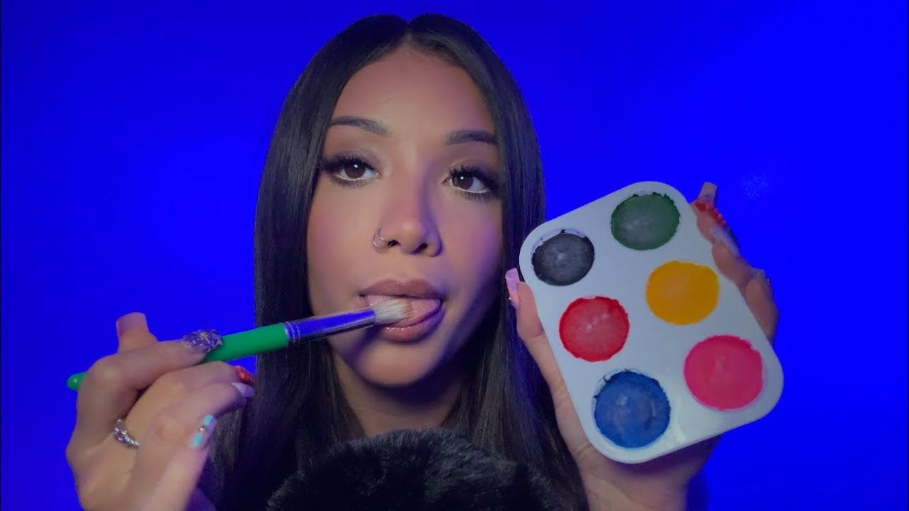 ASMR SPIT PAINTING WITH EDIBLE PAINT 🎨