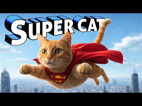 Supercat 😸😸 Superman movie with my pets. Mainly 1978 version.