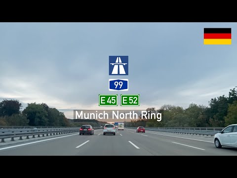 Driving in Germany: Autobahn A99 E45 E52 München Ring Nord