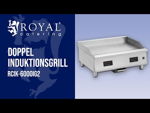 Video - Doppel Induktionsgrill - 910 x 520 mm - glatt - 2 x 6000 W - Royal Catering 