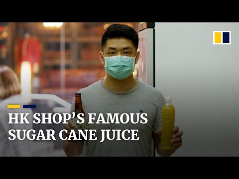 Shop selling traditional sugar cane juice quenching Hong Kong thirst for 70 years