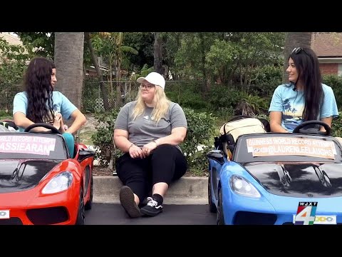 Women go viral during Guinness World Record attempt for Longest Distance by Toy Cars