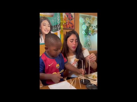 Sweet moment between Nicki Nicole and Lamine Yamal’s little brother 🥹👏