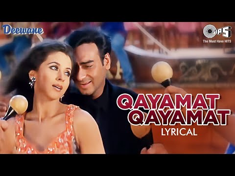 Qayamat Qayamat - Image Lyrical | Deewane | Ajay Devgn, Urmila | Sukhwinder Singh, Alka Yagnik