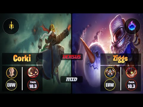 Perkz CORKI (Mid) [Lethal Tempo] VS ZIGGS - Challenger EUW Patch 10.3