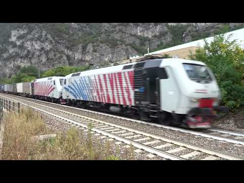 Le locomotive simbolo della Brennero con un treno merci TEC in transito!