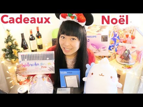 OUVERTURE CADEAUX NOËL Rosalys Feutre aquarelle, lumière connectée, Kindle Oasis, peluche Molang