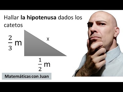 ▷ Teorema de Pitágoras con fracciones. Hallar la hipotenusa. Ejercicio resuelto