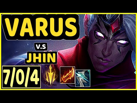 VARUS vs JHIN - 7/0/4 KDA BOTTOM ADC CHALLENGER GAMEPLAY - BR