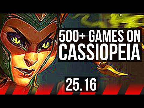 CASSIOPEIA vs IRELIA (TOP) | 6 solo kills, 8/2/4, 500+ games | KR Grandmaster | 25.16