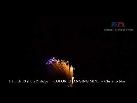 DSR028-1 2 inch 13 shots Z shape     COLOR CHANGING MINE    Chrys to blue