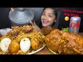 SPICY WHOLE CHICKEN CURRY WITH CHICKEN MATKA BIRYANI BOILED EGGS AND ONION RAITA EATING SHOWS