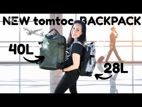 NEW Tomtoc Navigator T66 Backpack Review (40L vs 28L) | Best Lightweight Travel Backpack 2025