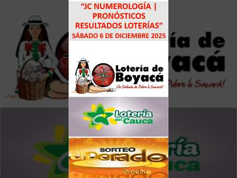 LOTERIA DE BOYACA + CAUCA + DORADO NOCHE ! NÚMEROS SUGERIDOS¡ SABADO 6 de diciembre 2025 #shorts