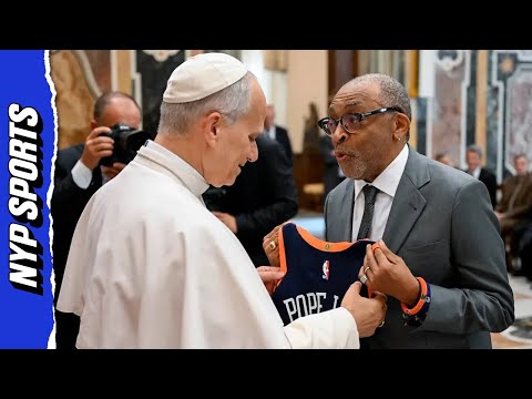 Spike Lee gifts Pope Leo XIV a personalized New York Knicks jersey