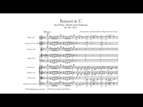 Mozart: Flute and Harp Concerto in C major, K 299/297c (with Score)