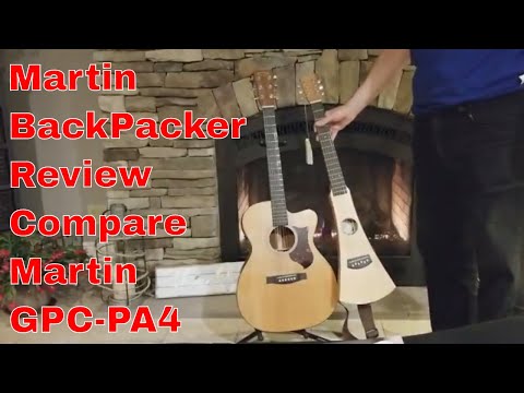 Martin Travel Guitar  Backpacker Review and UnBoxing and Compare to Full Size Martin GPC-PA4
