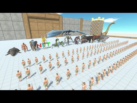 Boss Team vs 100 Humans - Animal Revolt Battle Simulator