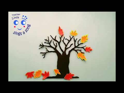 Teacher Linda Sings a Song - 10 Little Autumn Leaves 🍁🍂 Autumn counting song - ESL songs for kids
