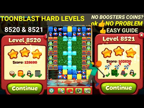 toon blast LEVELS 8520|85121🤺 STUCK clear easy GUIDE🏌️