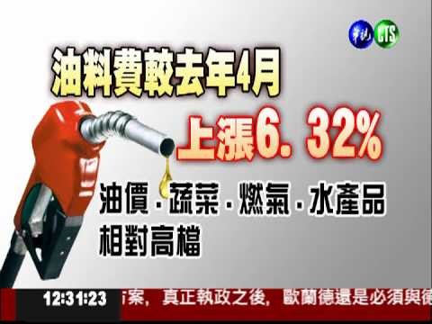 4月物價指數 比同期上漲1.44%