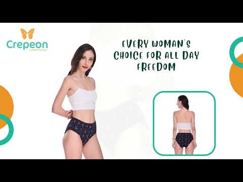 Buy Crepeon 100% Cotton Printed Inner Elastic Panties for Women