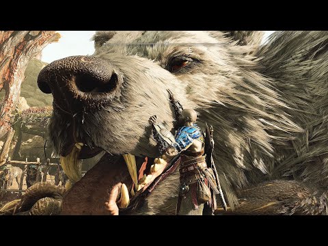 Kratos just loves his wolves - God of War Ragnarok