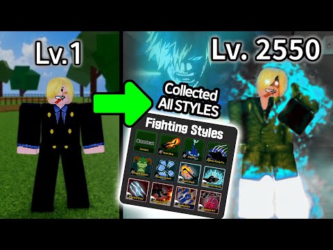 Noob To Max With Only & All Fighting Styles in One Video! [Blox Fruits]