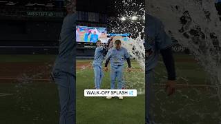 Daulton Varsho’s GRAND splash for a GRAND slam walk-off‼️ #MLB #BlueJays #Toronto