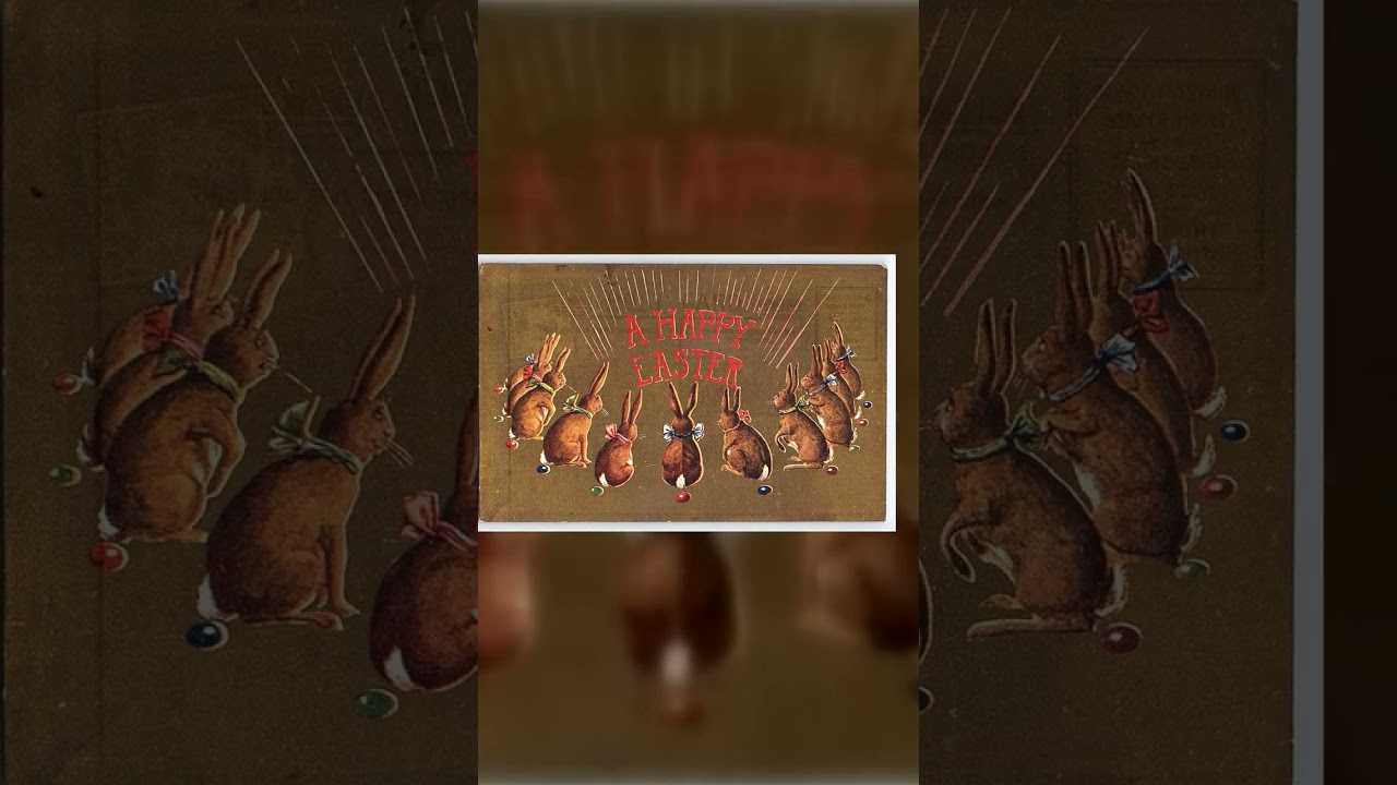 Vintage Easter Postcard, Divided Back, Bunnies, Early 1900s Video