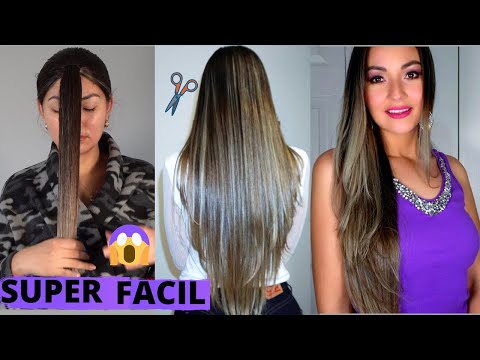 HOW I CUT MY HAIR AT HOME IN LAYERS. HAIR IN V. HOW TO CUT YOUR BANGS HAIR. CUT IT YOURSELF