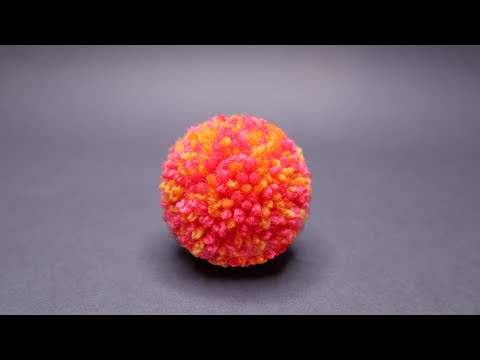 How to Make Perfect POM POM in 2 minutes with two colors! Easy DIY Pom Pom Yarn Craft Tutorial