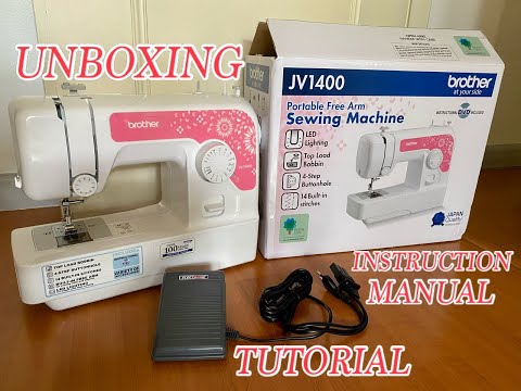 HOW TO USE BROTHER JV1400 PORTABLE SEWING MACHINE FOR BEGINNERS/TUTORIAL/UNBOXING