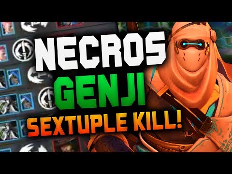 Insane Genji - Necros DOMINATING Competitive! Sextuple kill! [ OVERWATCH SEASON 14 TOP 500 ]